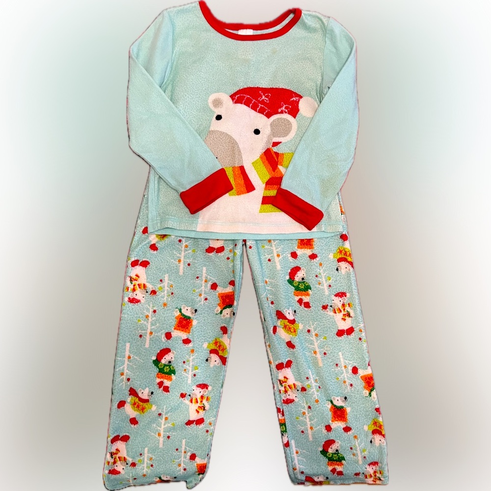 Avon 2 pc. Toddler Polar Bear PJ Set Size 4/5. Used For Polar Express Day.